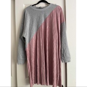 Asos Curve Plisse Sweatshirt Dress Sz16